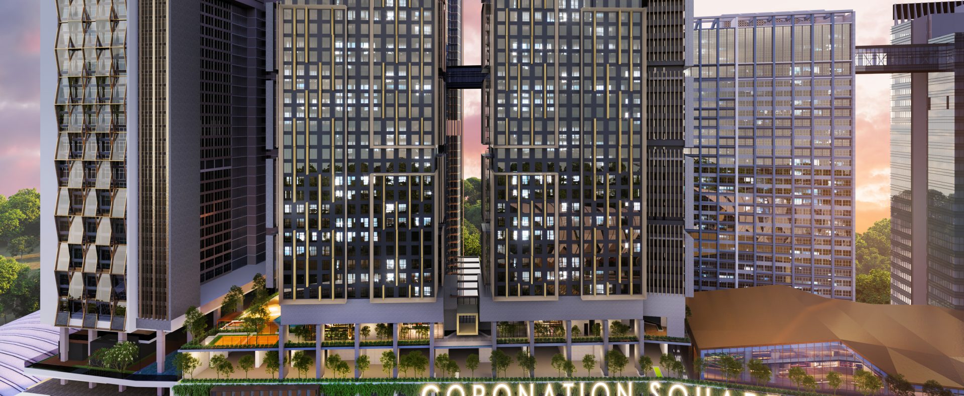 Coronation Square Mall below Coronade Twins